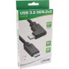 InLine Καλώδιο USB 3.2 Gen.2, USB-C αρσενικό/αρσενικό γωνιακό, μαύρο, 2m