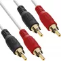 InLine Καλώδιο RCA 2x βύσματα RCA αρσενικό / αρσενικό επιχρυσωμένο 0,5 m, αρσενικό, 2 x RCA, αρσενικό, 0,5 m, λευκό
