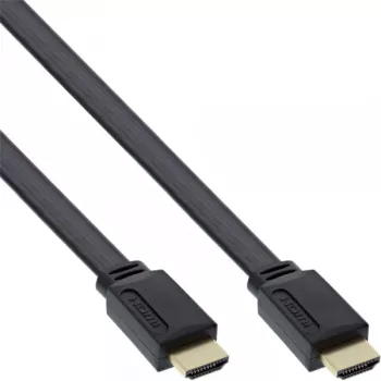 InLine Επίπεδο καλώδιο HDMI High Speed με Ethernet επιχρυσωμένο μαύρο 0,5m