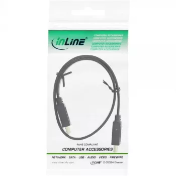 InLine Επίπεδο καλώδιο HDMI High Speed με Ethernet επιχρυσωμένο μαύρο 0,5m