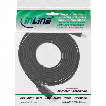 InLine Επίπεδο καλώδιο HDMI High Speed με Ethernet επιχρυσωμένο μαύρο 1m
