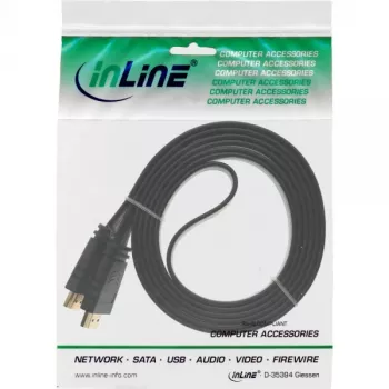 InLine Επίπεδο καλώδιο HDMI High-Speed με Ethernet επιχρυσωμένο μαύρο 2 m