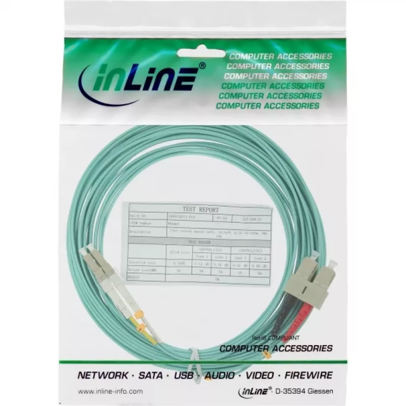Καλώδιο οπτικών ινών duplex LC/SC InLine 88642O 50/125µm OM3 2m