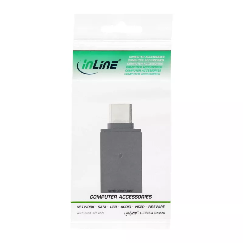Αντάπτορας USB 3.2 Gen.2 InLine, USB-C βύσμα αρσενικό σε USB-A υποδοχή θηλυκή, OTG