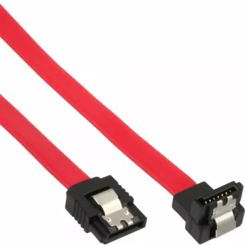 Καλώδιο InLine SATA για συνδέσεις 150/300/600 S-ATA, γωνιακό με γλωττίδες ασφάλισης, 90°, 0,15 m