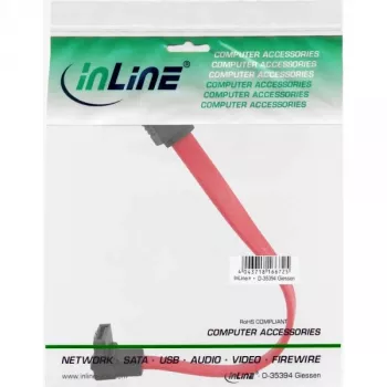 Καλώδιο InLine SATA για συνδέσεις 150/300/600 S-ATA, γωνιακό με γλωττίδες ασφάλισης, 90°, 0,15 m
