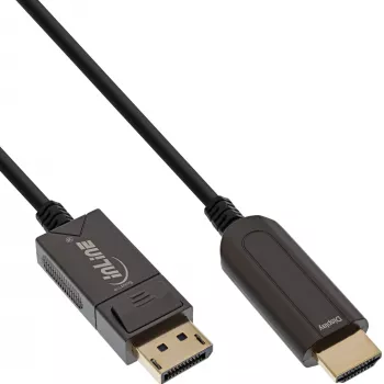 Καλώδιο μετατροπέα InLine DisplayPort σε HDMI AOC, 4K/60Hz, μαύρο, 20m