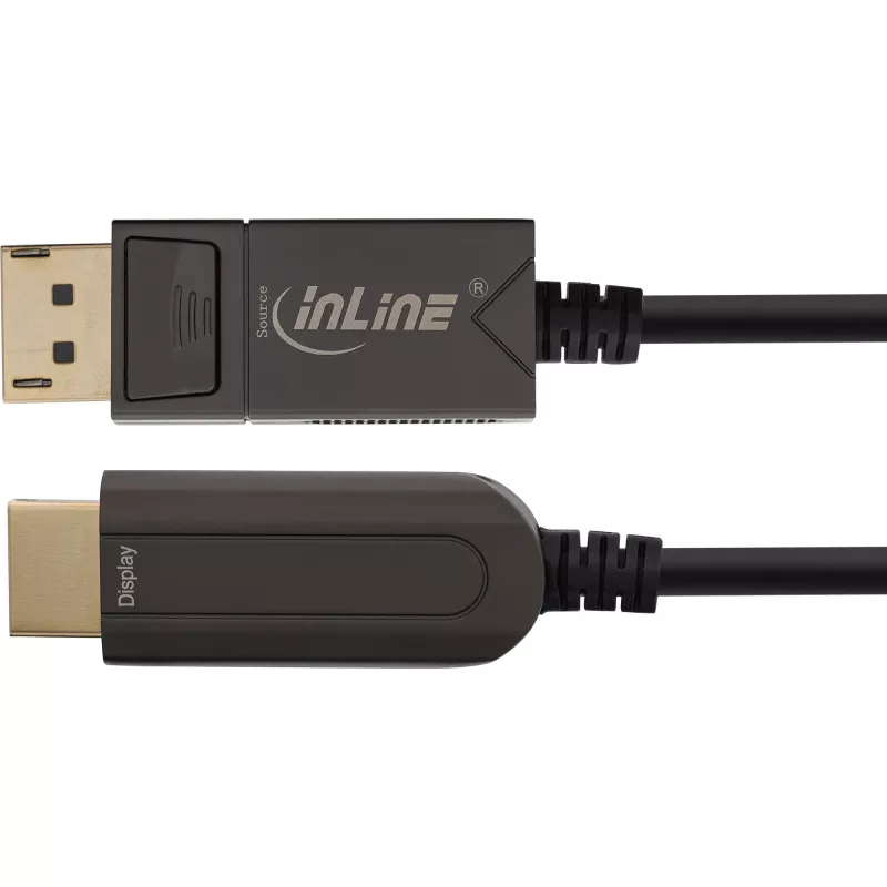 Καλώδιο μετατροπέα InLine DisplayPort σε HDMI AOC, 4K/60Hz, μαύρο, 20m