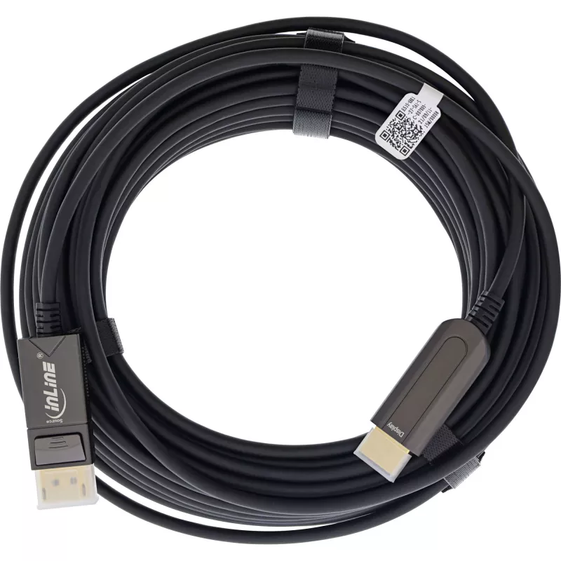 Καλώδιο μετατροπέα InLine DisplayPort σε HDMI AOC, 4K/60Hz, μαύρο, 50m