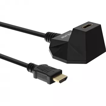 Σταθμός InLine HDMI, καλώδιο HS HDMI με Ethernet, M/F, μαύρο, επιχρυσωμένες επαφές, 1m