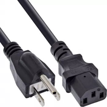 Καλώδιο τροφοδοσίας InLine, βύσμα Ιαπωνίας σε IEC, μαύρο, 5 m