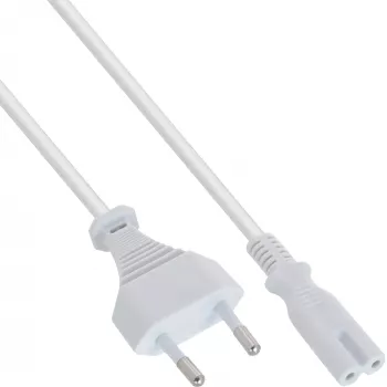 InLine Καλώδιο τροφοδοσίας, βύσμα Euro / βύσμα Euro8, λευκό, 3,0 m