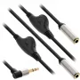 InLine λεπτό καλώδιο ήχου Y 3,5 mm βύσμα / 2x υποδοχή, με ρυθμιστή έντασης 0,25 m