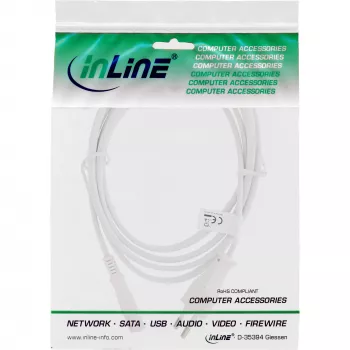 InLine Καλώδιο τροφοδοσίας, βύσμα Euro / βύσμα Euro8, λευκό, 5,0 m