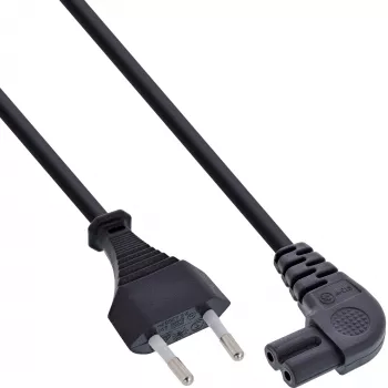 InLine Καλώδιο τροφοδοσίας, βύσμα Euro / Euro8 γωνιακό, μαύρο, 5m