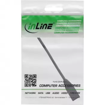 Προστασία υποδοχής RJ45 InLine Cat.6A S/FTP, RJ45 αρσενικό/θηλυκό, μαύρο, 0,2m