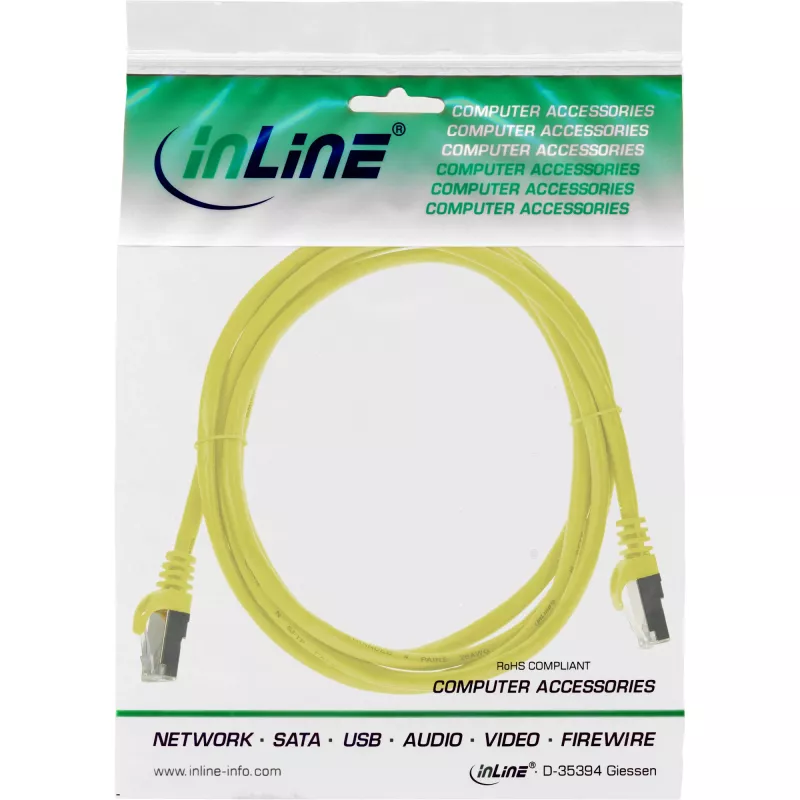 Καλώδιο patch InLine SF/UTP Cat.5e κίτρινο 2m