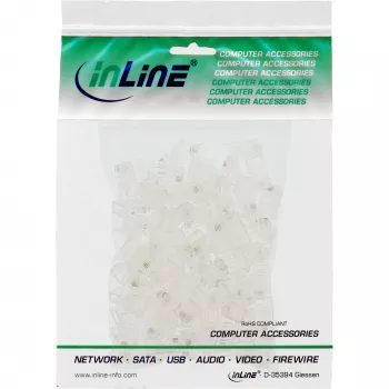 Βύσμα αρσενικό modular InLine 8P4C RJ45 για crimping σε καλώδιο ταινίας ISDN 100 τεμ.