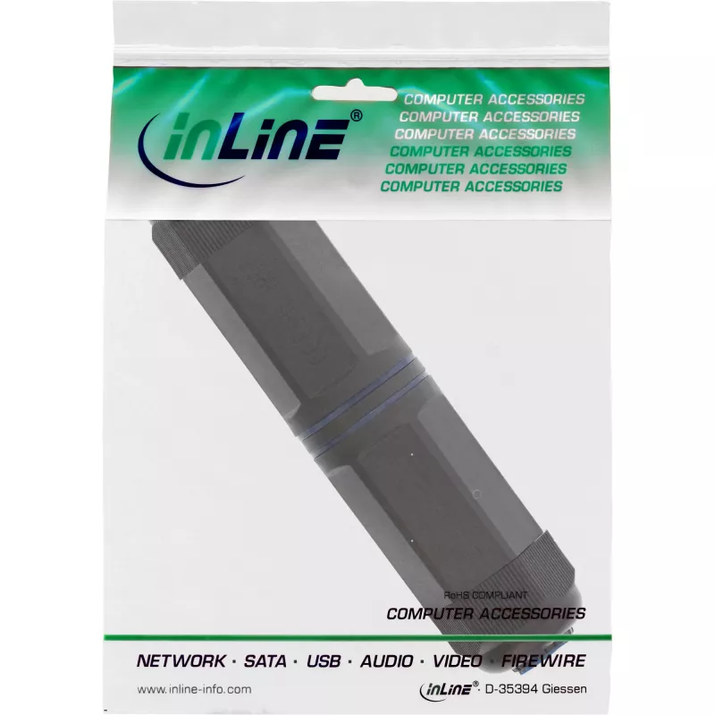 Σύνδεσμος InLine Cat.6, αδιάβροχος IP67, 2x RJ45 θηλυκό/θηλυκό, 1:1
