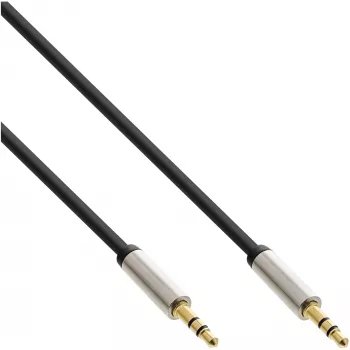 Λεπτό καλώδιο ήχου InLine 3,5 mm αρσενικό / 3,5 mm αρσενικό, στερεοφωνικό, 3 m