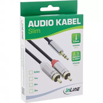Καλώδιο ήχου 3,5 mm αρσενικό / 2x Cinch αρσενικό 1 m InLine 99241