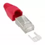 InLine αρσενικό βύσμα crimp RJ45 8P8C θωρακισμένο με οδηγό εισαγωγής και προστασία κάμψης, κόκκινο