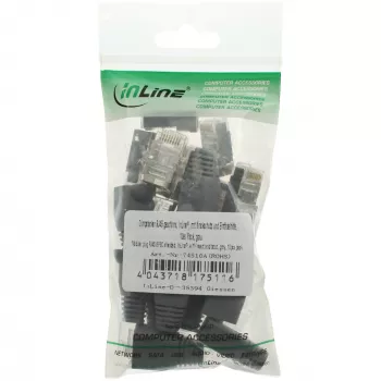 InLine αρσενικό βύσμα crimp RJ45 8P8C θωρακισμένο με οδηγό εισαγωγής και προστασία κάμψης γκρι