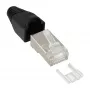 InLine αρσενικό βύσμα crimp RJ45 8P8C θωρακισμένο με οδηγό εισαγωγής και προστασία κάμψης 100 τεμ.