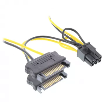 InLine τροφοδοτικό 2x SATA / 6 Pin για κάρτα γραφικών PCIe 26628B