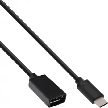 InLine καλώδιο προσαρμογέα USB 3.2 Gen.1x2, αρσενικό βύσμα USB-C / θηλυκή υποδοχή A, μαύρο, 0,15 m