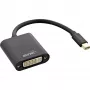 InLine προσαρμογέας Mini DisplayPort αρσενικό βύσμα / DVI-D 24+1 θηλυκή υποδοχή αλουμίνιο μαύρο, 0,15 m