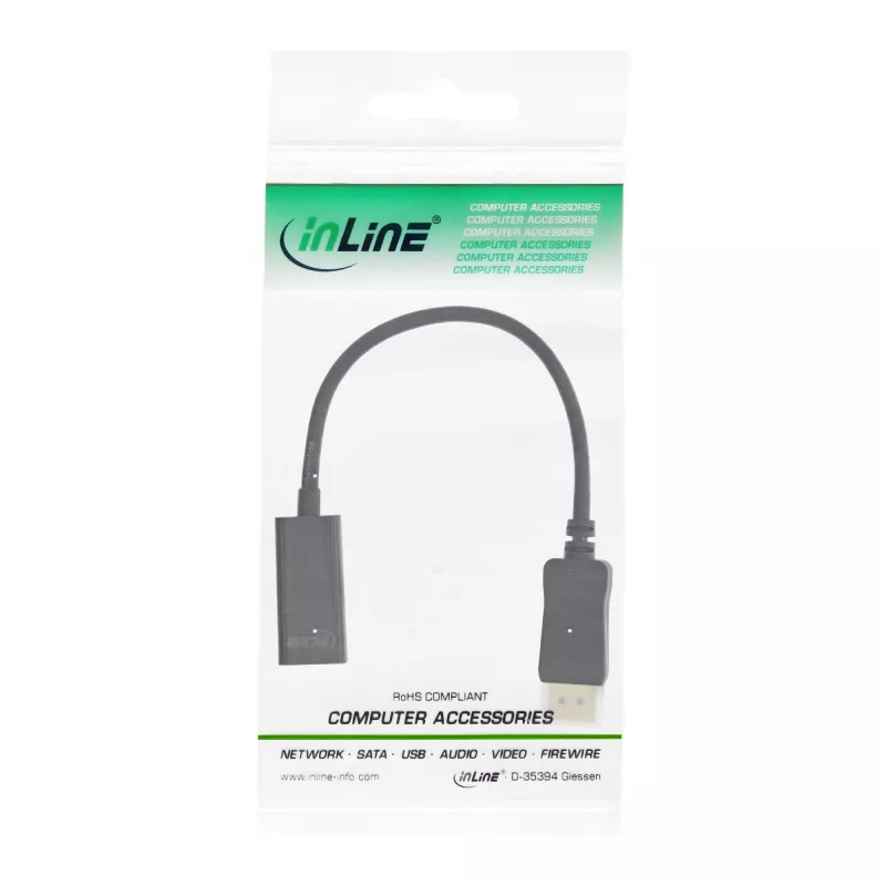 InLine Προσαρμογέας DisplayPort σε HDMI με ήχο 17198E