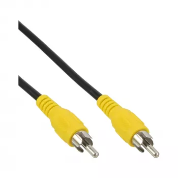 InLine Καλώδιο βίντεο, 1x RCA M/M, κίτρινα βύσματα, 10m, RCA, RCA, 10 m, Μαύρο