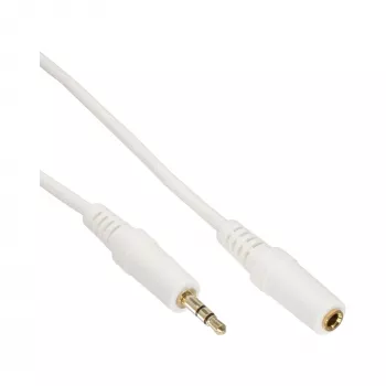 InLine Καλώδιο ήχου 3,5 mm βύσμα/υποδοχή, Στερεοφωνικό, λευκό/χρυσό 5 m