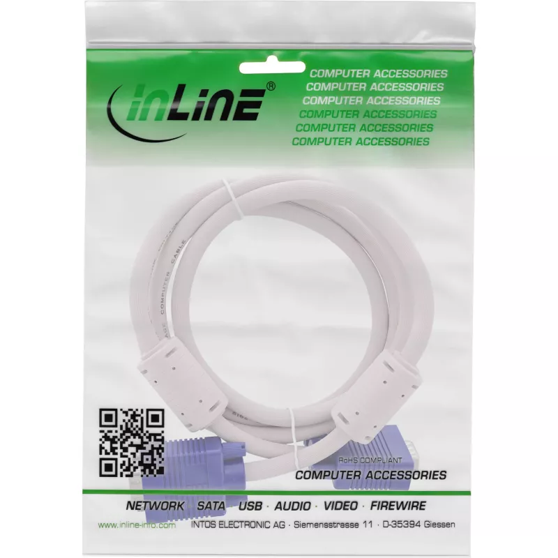 InLine Καλώδιο S-VGA 15 HD γκρι βύσμα/βύσμα 15 m