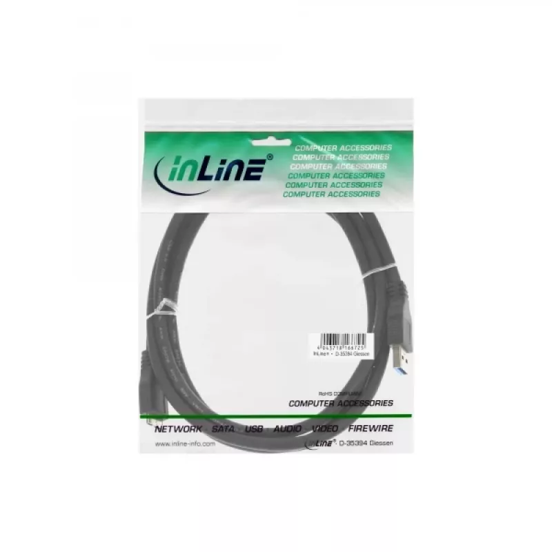 InLine Καλώδιο USB 3.2 Gen.1, βύσμα Τύπου-A / βύσμα Micro-B, μαύρο, 3 m