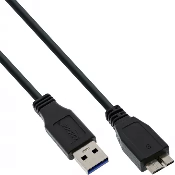 Καλώδιο USB 3.2 Gen.1 βύσμα Τύπου-A / βύσμα Micro-B InLine 35410 1m μαύρο