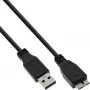 Καλώδιο USB 3.2 Gen.1 βύσμα Τύπου-A / βύσμα Micro-B InLine 35410 1m μαύρο