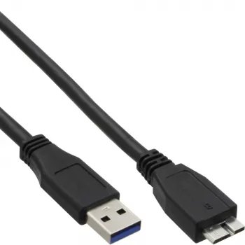 InLine Καλώδιο USB 3.2 Gen.1 βύσμα Τύπου A / βύσμα Micro B, μαύρο, 0,5 m