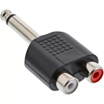 InLine Αντάπτορας ήχου 6,3 mm αρσενικό jack μονοφωνικό / 2x θηλυκό Cinch