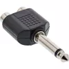 InLine Αντάπτορας ήχου 6,3 mm αρσενικό jack μονοφωνικό / 2x θηλυκό Cinch