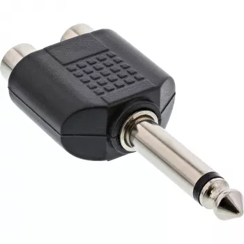 InLine Αντάπτορας ήχου 6,3 mm αρσενικό jack μονοφωνικό / 2x θηλυκό Cinch