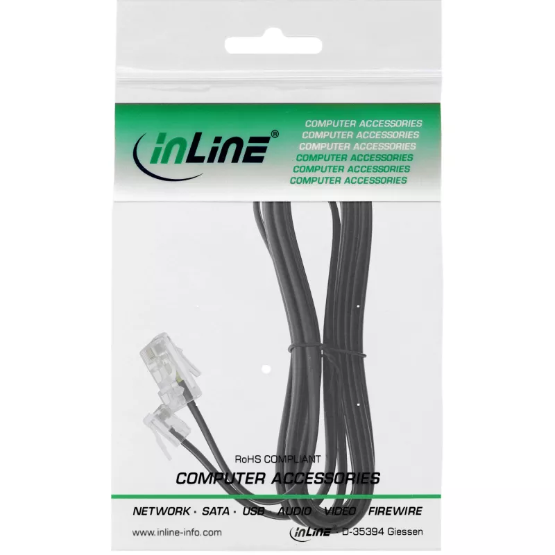 InLine Καλώδιο Modular RJ45 8P4C / RJ11 6P4C αρσενικό/αρσενικό 10 m