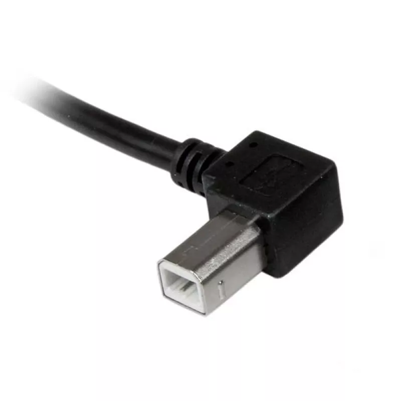 StarTech.com USBAB3ML καλώδιο USB 2.0 A σε B με αριστερή γωνία, αρσενικό/αρσενικό, 3 m, μαύρο