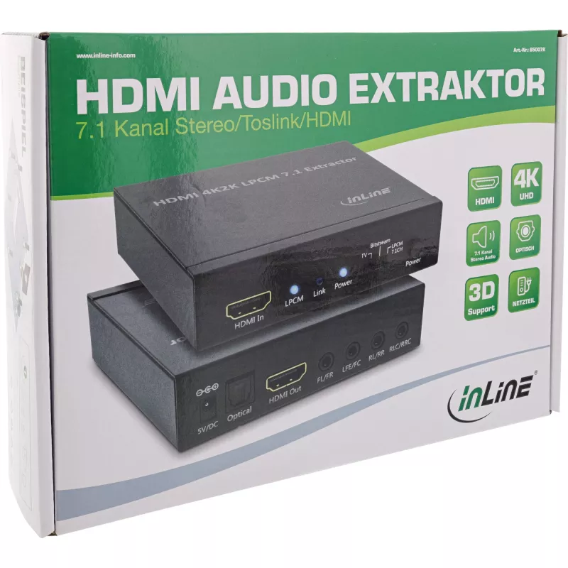 InLine Εξαγωγέας ήχου HDMI, είσοδος 4K2K HDMI