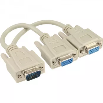 InLine Καλώδιο VGA Y HD15 αρσενικό / 2x HD15 θηλυκό 0,2 m