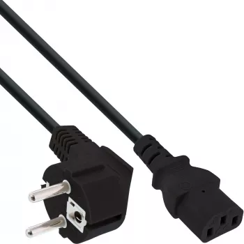 InLine 25 τεμ. Bulk-Pack Καλώδιο ρεύματος, CEE7/7 γωνιακό / 3-πολικό IEC C13 3m
