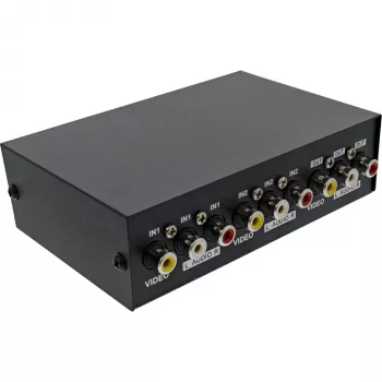 InLine Χειροκίνητος διακόπτης AV 2-Port 3x Cinch IN/OUT Composite Μαύρο