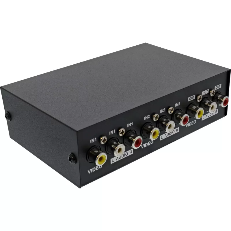 InLine Χειροκίνητος διακόπτης AV 2-Port 3x Cinch IN/OUT Composite Μαύρο