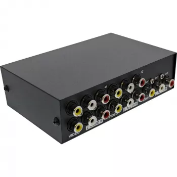 InLine Χειροκίνητος διακόπτης AV 4-Port 3x RCA IN/OUT Composite Μαύρο